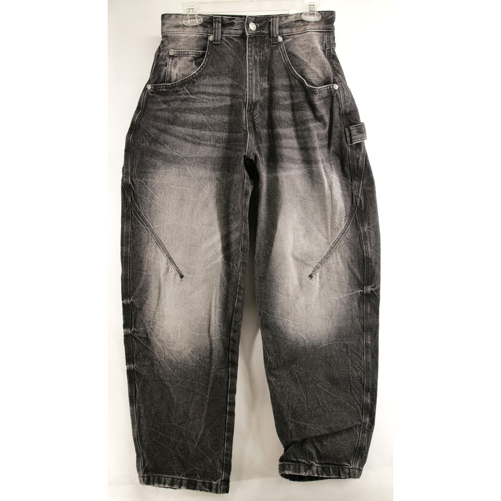 Bershka Balloon Leg Jeans Women’s 29x30 High Rise Wide Baggy Skater Black